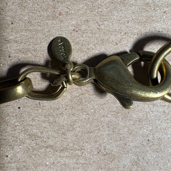 Gerard Yosca signed brass, serpentine & crystal rondelle statement necklace - Picture 4 of 6